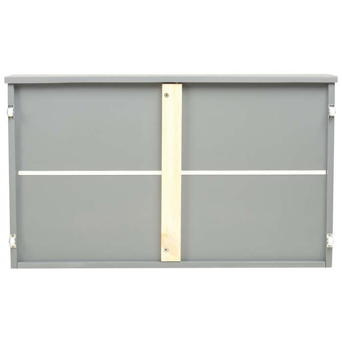 Beliani - RUMILLY - Bedlade set van 2 - Grijs - Dennenhout