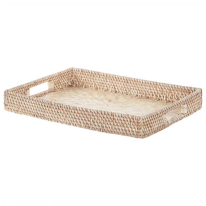 Beliani - NDEBELE - Dienblad - Lichtgrijs - Rotan