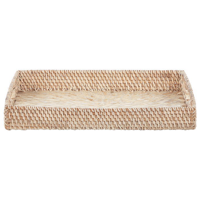 Beliani - NDEBELE - Dienblad - Lichtgrijs - Rotan