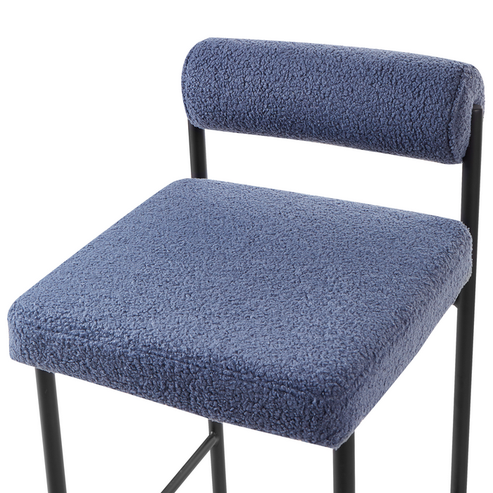 Beliani - AMAYA - Barkruk set van 2 - Donkerblauw - Polyester