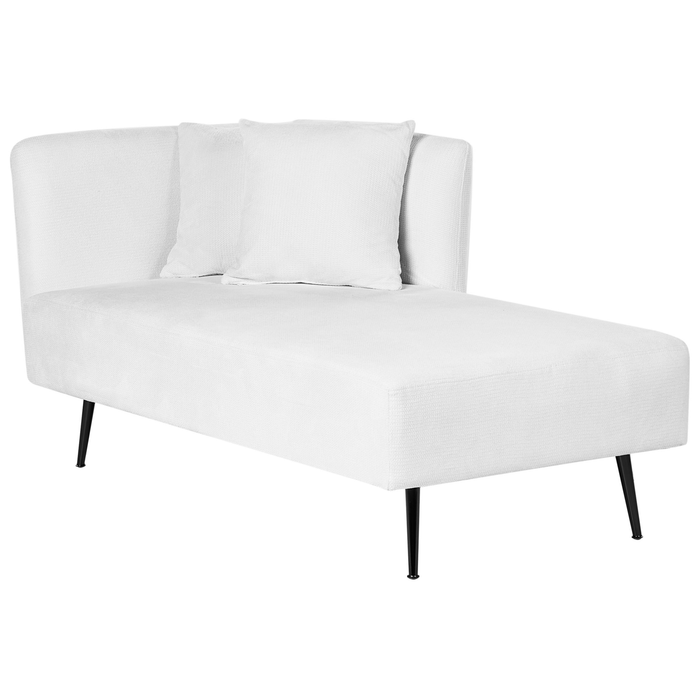 Beliani - RIOM - Chaise longue - Gebroken wit - Linkszijdig - Stof