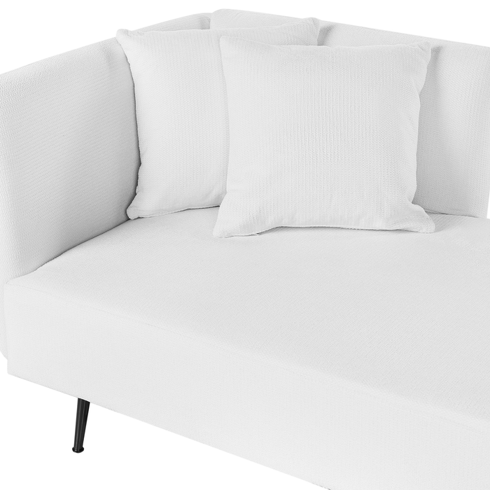 Beliani - RIOM - Chaise longue - Gebroken wit - Linkszijdig - Stof