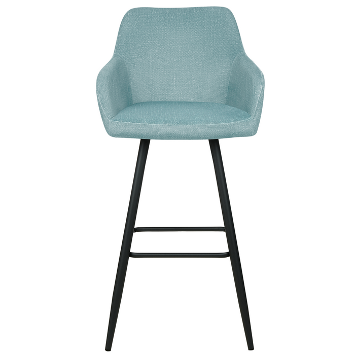 Beliani - CASMALIA - Barkruk set van 2 - Lichtblauw - Fluweel