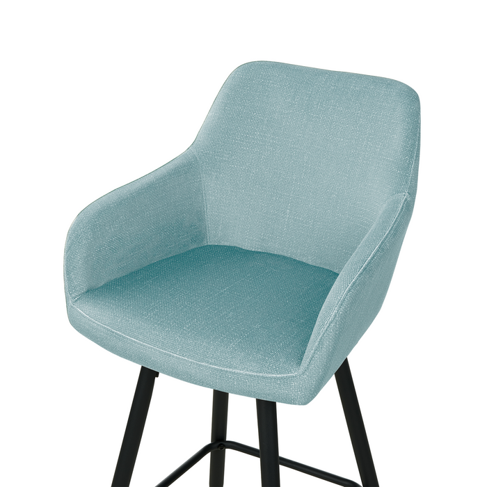 Beliani - CASMALIA - Barkruk set van 2 - Lichtblauw - Fluweel