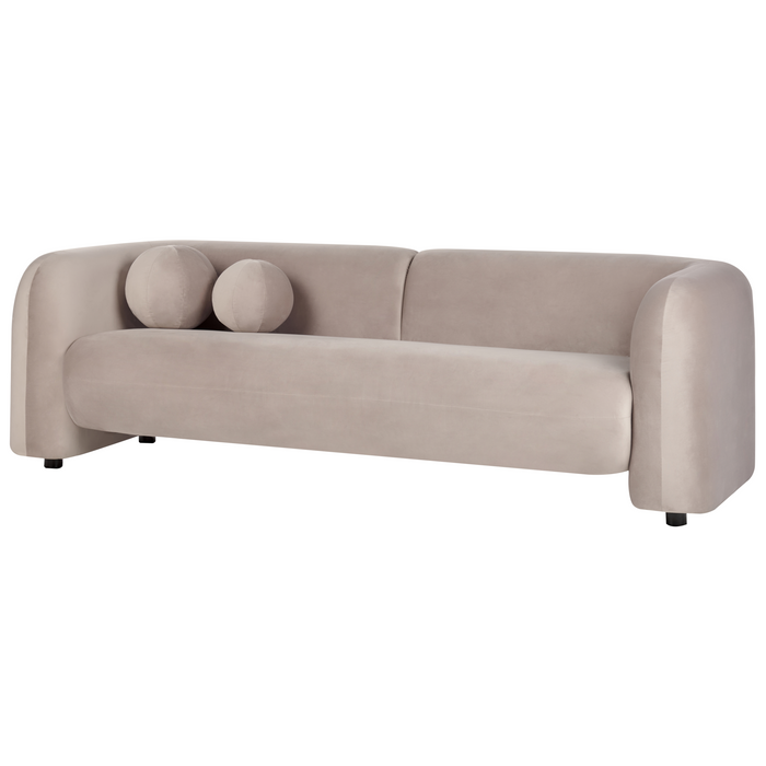 Beliani - LEIREN - Driezitsbank - Taupe - Fluweel