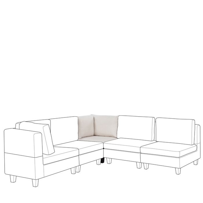 Beliani - UNSTAD - Hoekstuk - Lichtbeige - Polyester