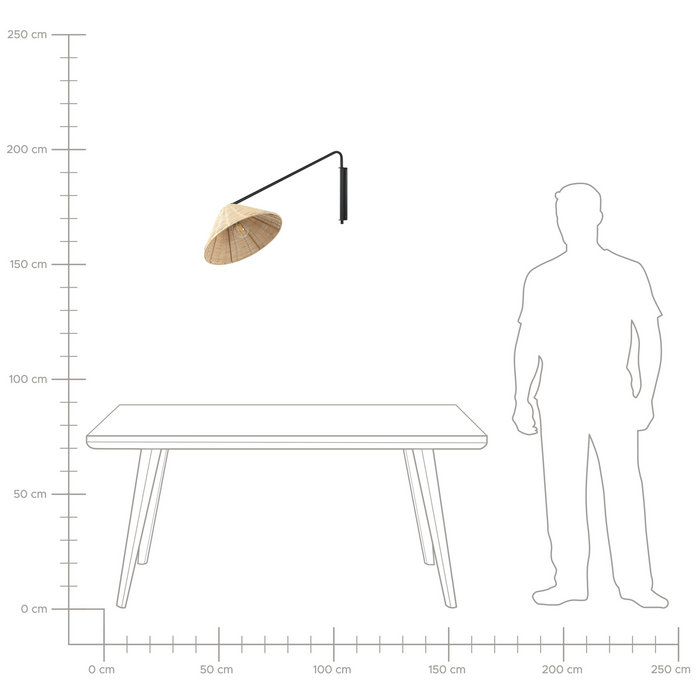 Beliani - PALENA - Wandlamp - Natuurlijk - Rotan
