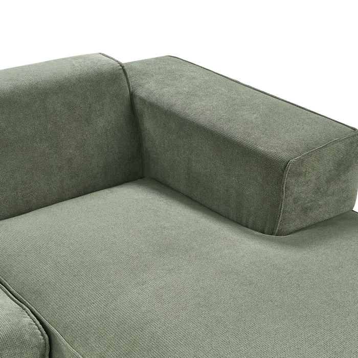 Beliani - DOLVA - Hoekbank - Donkergroen - Linkerzijde - Chenille