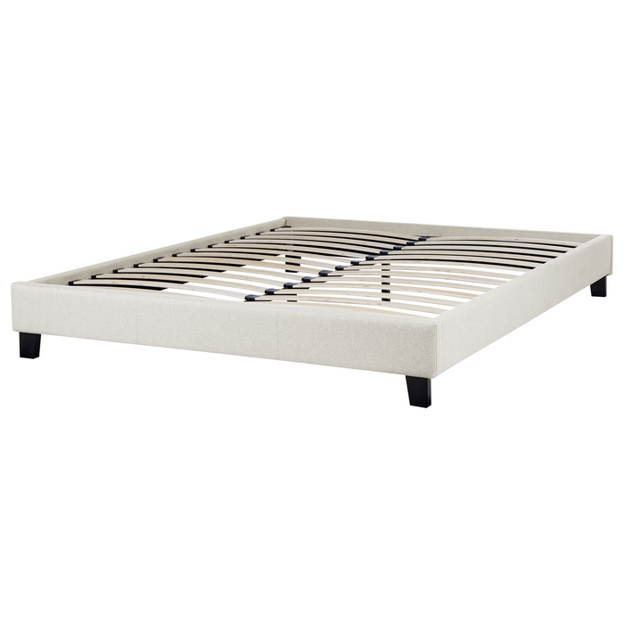 Beliani-ROANNE-Tweepersoonsbed-Lichtbeige-160 x 200 cm-Polyester