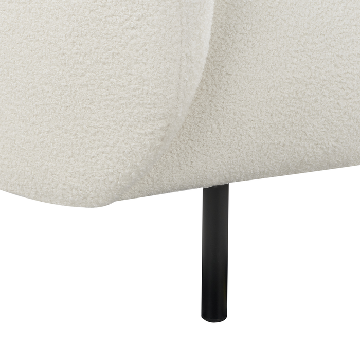 Beliani - LOEN - Driezitsbank - Wit|Zwart - Bouclé