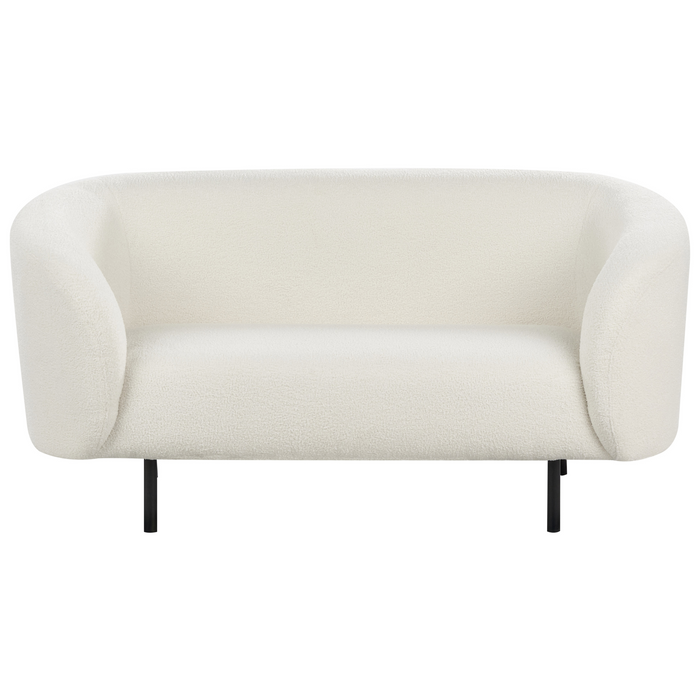 Beliani - LOEN - Tweezitsbank - Wit|Zwart - Bouclé