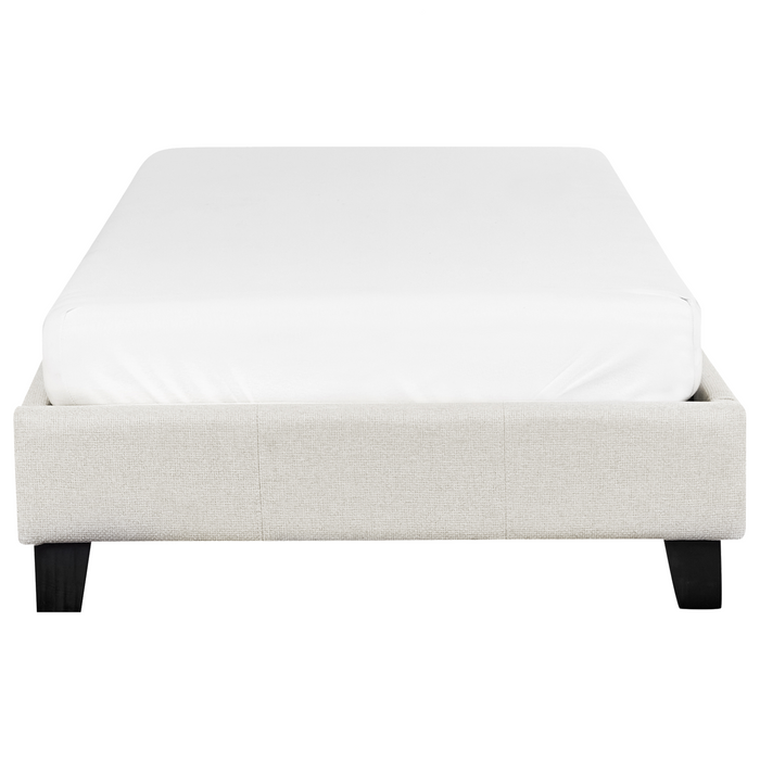 Beliani-ROANNE-Eenpersoonsbed-Lichtbeige-90 x 200 cm-Polyester