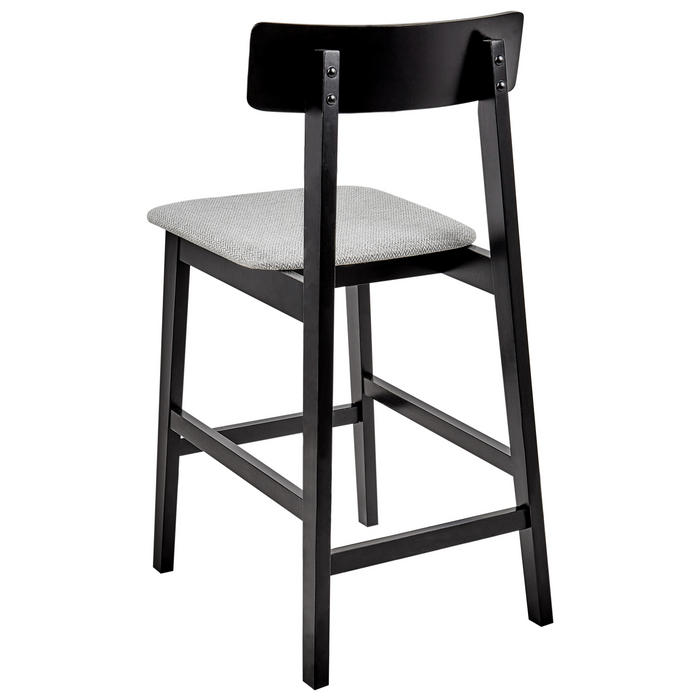 Beliani - ISANTI - Barkruk set van 2 - Grijs|Zwart - Rubberhout