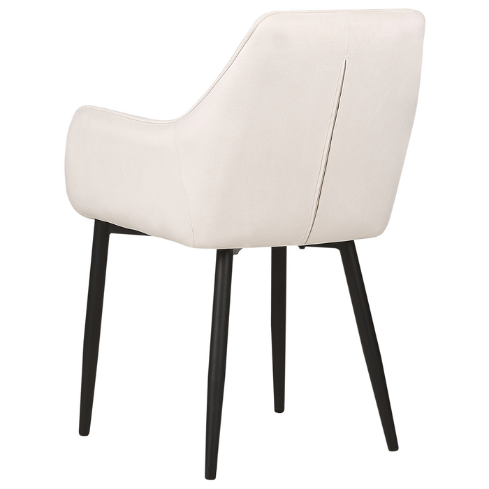 Beliani - WELLSTON - Eetkamerstoel set van 2 - Gebroken wit - Fluweel