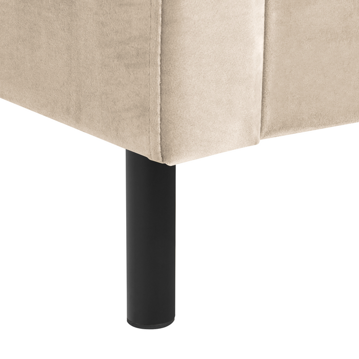 Beliani - VILLETTE - Tweepersoonsbed - Beige - 180 x 200 cm - Fluweel