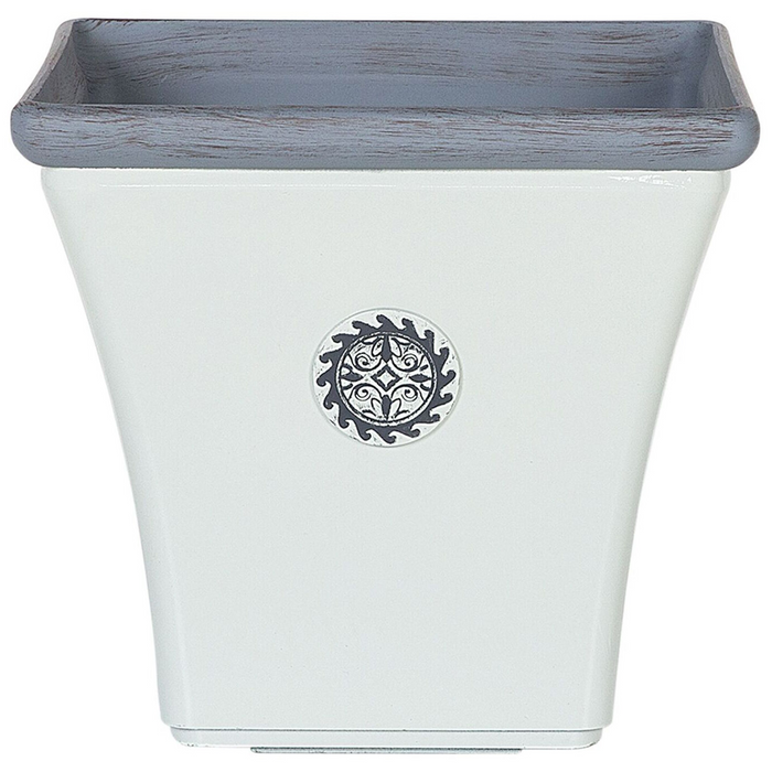 Beliani-ELATEIA II-Bloempot set van 2-Wit-43 cm-Klei-vezelmengsel