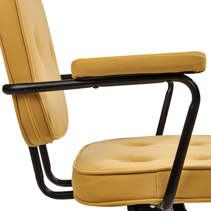 Beliani - PAWNEE - Bureaustoel - Geel - Kunstleer