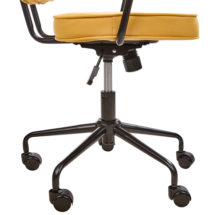 Beliani - PAWNEE - Bureaustoel - Geel - Kunstleer