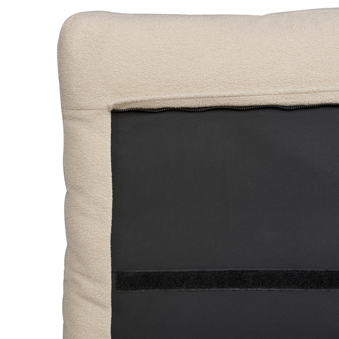 Beliani-MELLE -Tweepersoonsbed-Lichtbeige-160 x 200 cm-Bouclé