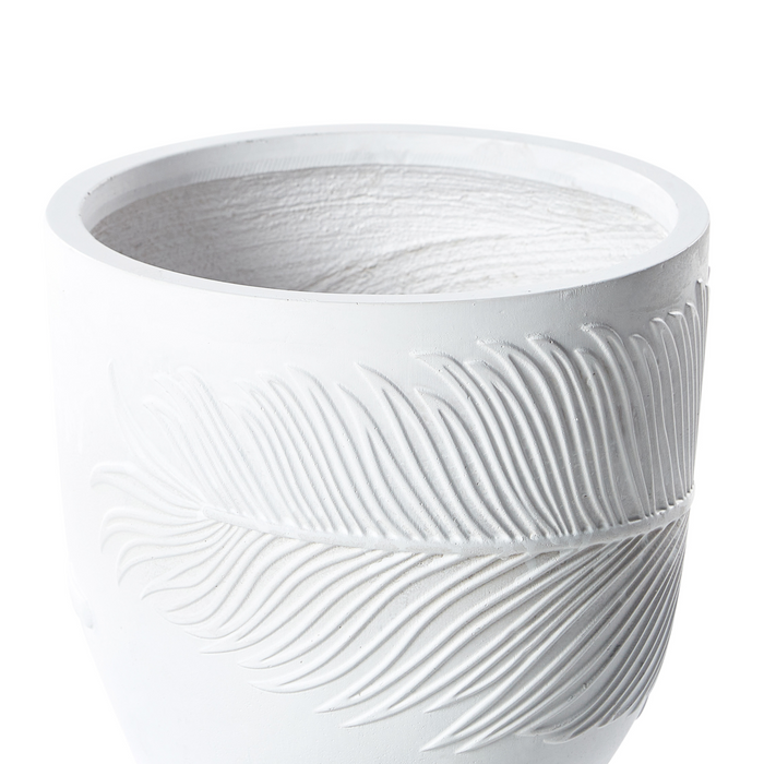 Beliani-FTERO-Bloempot-Gebroken wit-35 x 35 x 33 cm-Kleivezel