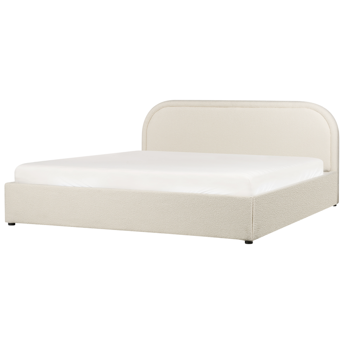 Beliani-QUILLIEN-Bed met opbergruimte-Lichtbeige-180 x 200 cm-Bouclé