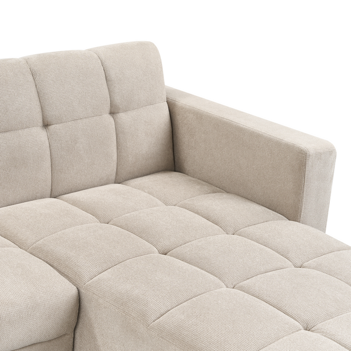 Beliani - ALNES - Hoekbank - Beige - Linkszijdig - Polyester