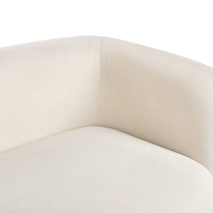 Beliani - LEIREN - Driezitsbank - Gebroken wit - Fluweel