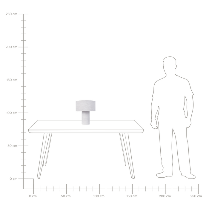 Beliani - MALIPS - Tafellamp - Lichtgrijs - Katoen|Linnen
