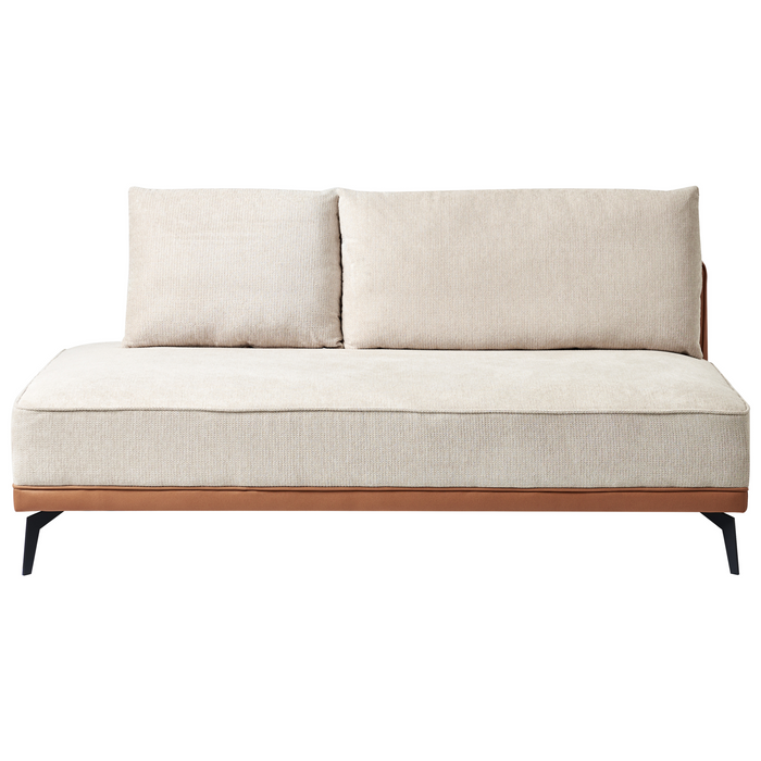 Beliani-MYKEN-Hoekbank-Lichtbeige-Rechtszijdig-Polyester|Kunstleer