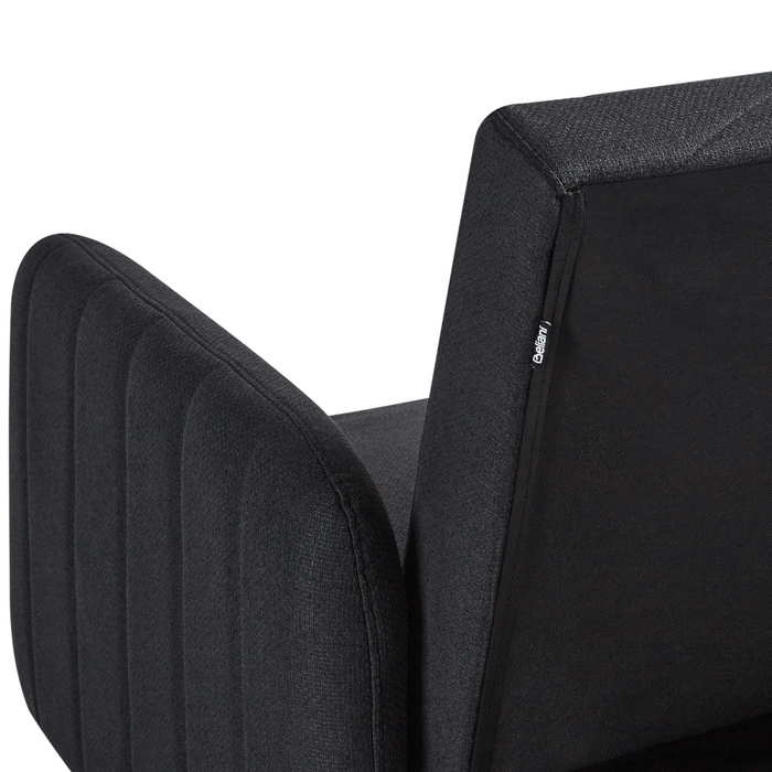 Beliani - SENJA - Slaapbank 3-zits - Zwart - Kunstlinnen