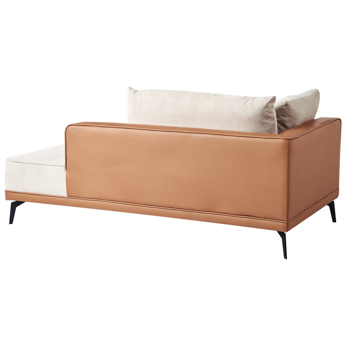 Beliani-MYKEN-Hoekbank-Lichtbeige-Linkszijdig-Polyester|Kunstleer