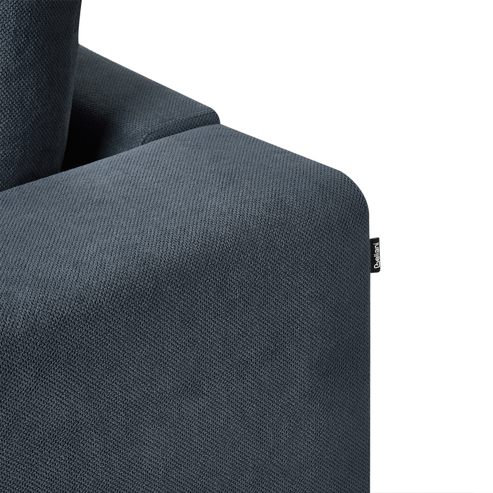 Beliani - NIVALA - Driezitsbank - Donkerblauw - Polyester