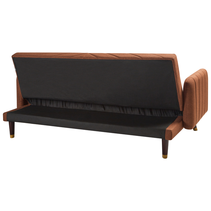 Beliani - SENJA - Slaapbank 3-zits - Oranje - Kunstlinnen