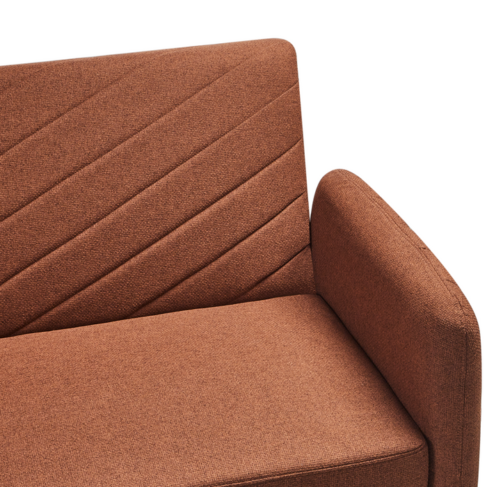 Beliani - SENJA - Slaapbank 3-zits - Oranje - Kunstlinnen