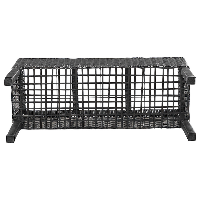 Beliani - CARAGANA - Hoge plantenbak - Zwart - PE rotan