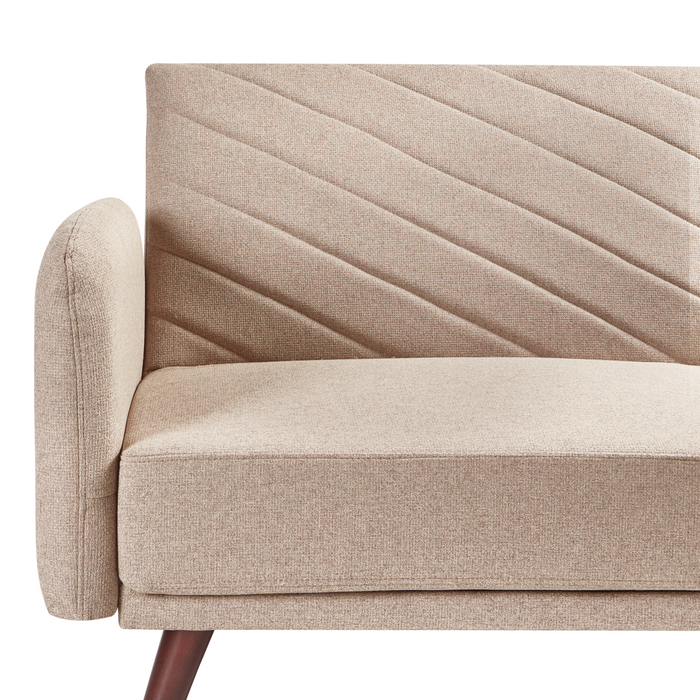 Beliani - SENJA - Slaapbank 3-zits - Lichtbruin - Kunstlinnen