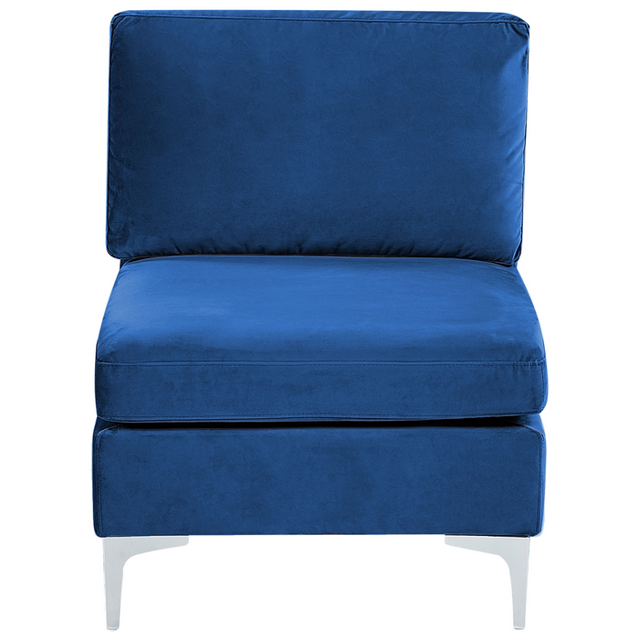 Beliani-EVJA-Hoekbank met ottomaan-Marineblauw-Linkerzijde-Fluweel