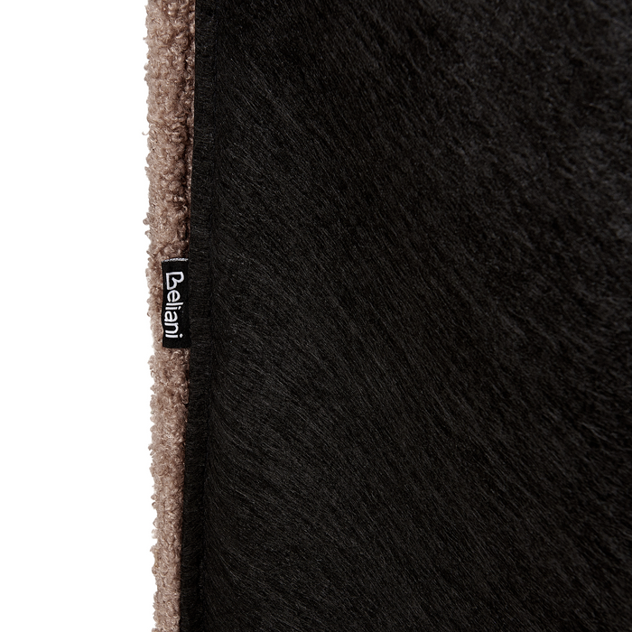 Beliani - LINARDS - Tweepersoonsbed - Bruin - 160 x 200 cm - Bouclé