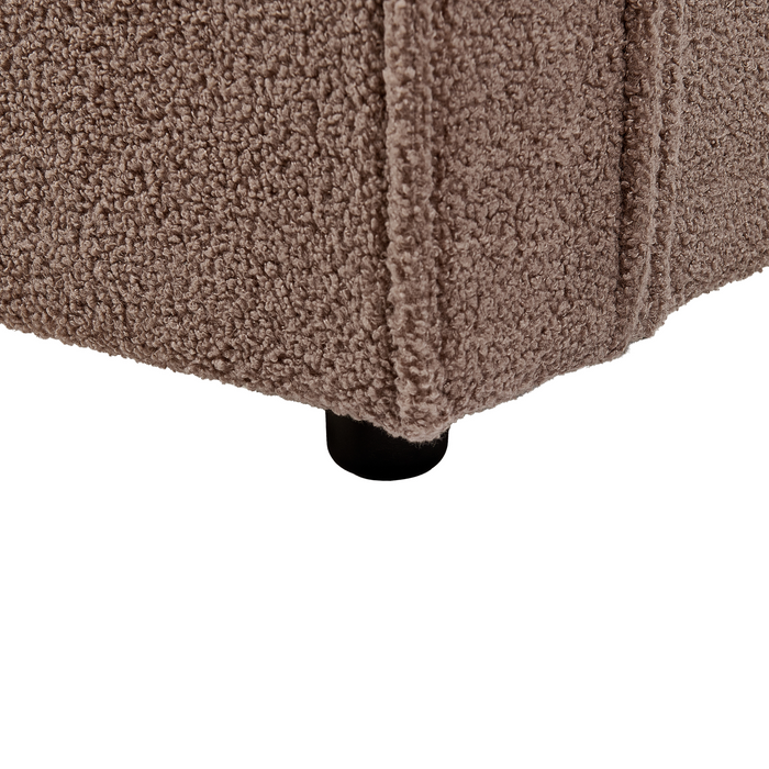 Beliani - LINARDS - Tweepersoonsbed - Bruin - 160 x 200 cm - Bouclé