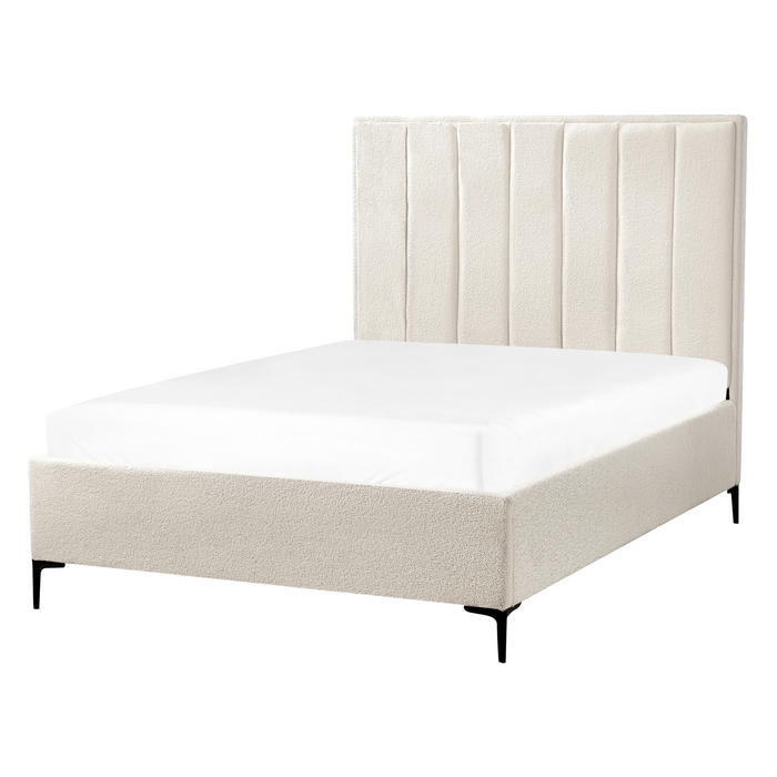 Beliani-SEZANNE-Slaapkamerset-Gebroken wit-140 x 200 cm-Bouclé