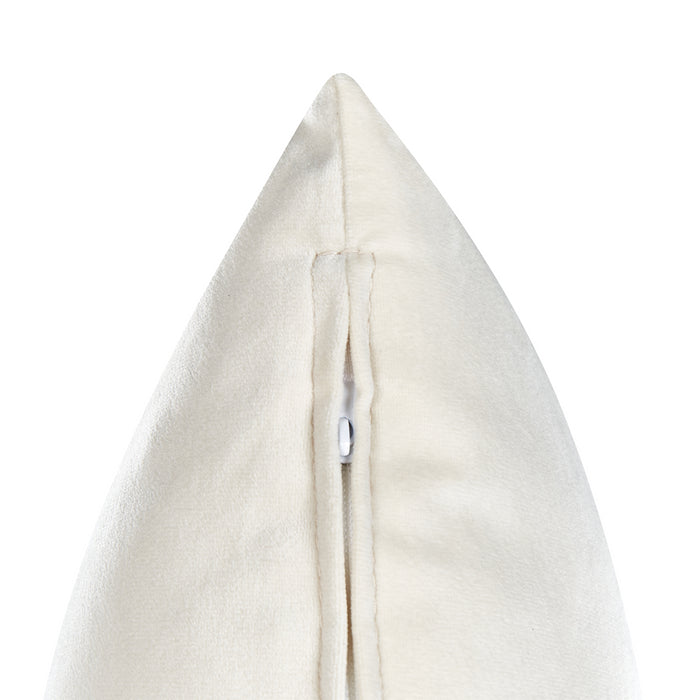 Beliani-CHAUMONT-Chaise longue-Off-white-Rechtszijdig-Fluweel