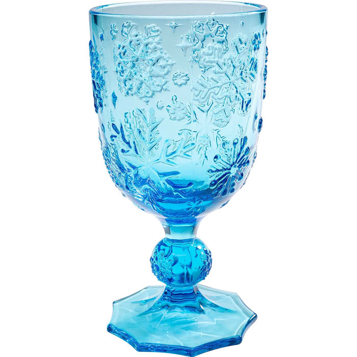 Kare Design Ice Flowers Wijinglazen blauw 6st