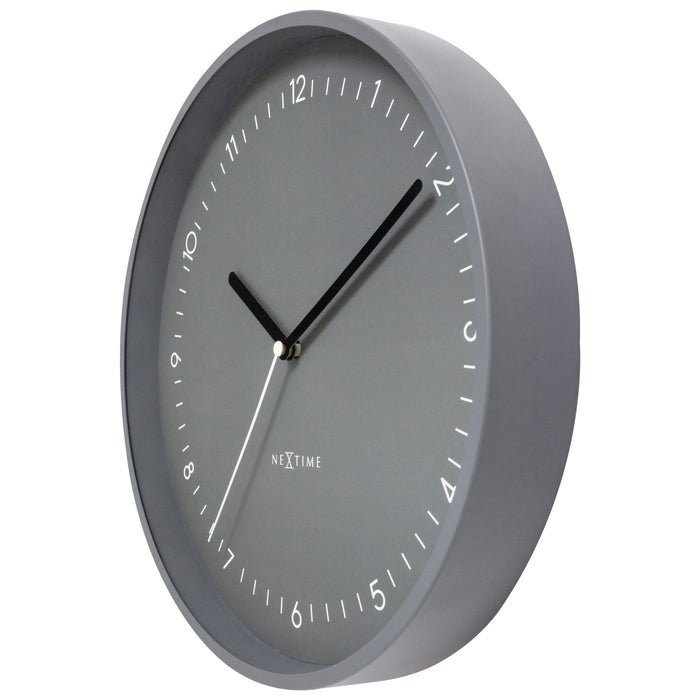 NeXtime - Wandklok 30cm-Stil-Grijs-Aluminium-NeXtime Berlin
