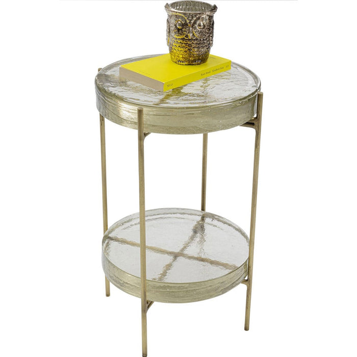 Kare Design Ice Double Bijzettafel - Ø30 Cm - Glas|Metaal