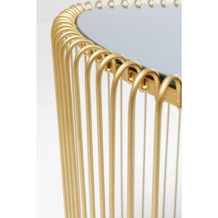 Kare Design Wire Bijzettafel Triangle - Set Van 2 - Messing Met Glas