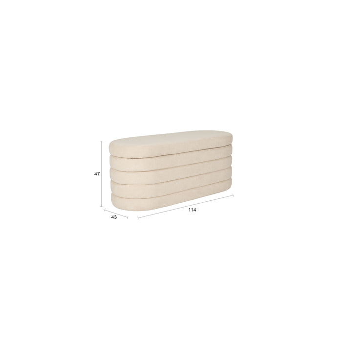 Housecraft Living Zuma bankje Bouclé Wit| Beige