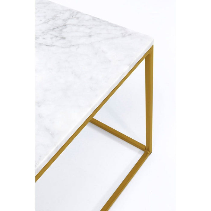 Kare Design Key West Gold Salontafel - 120 Cm - Wit Marmer