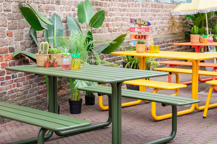 Metalen picknicktafel Max olijfgroen