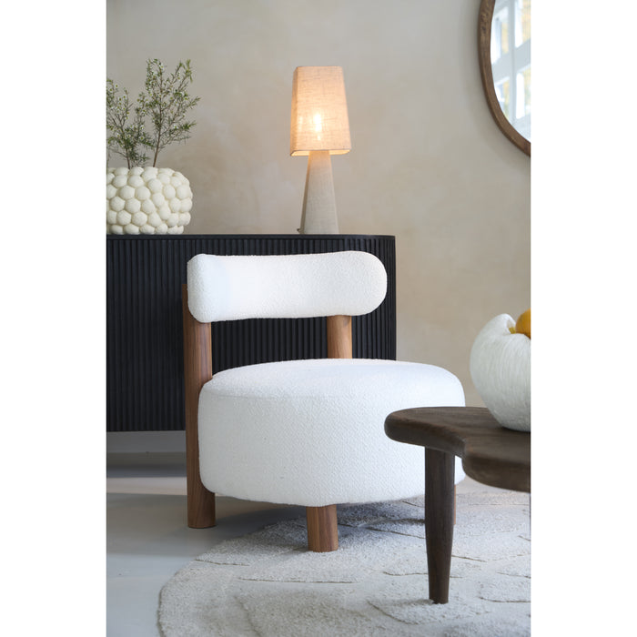 Light&living Stoel Ø74x74 cm FERENTINO acacia hout+bouclé crème