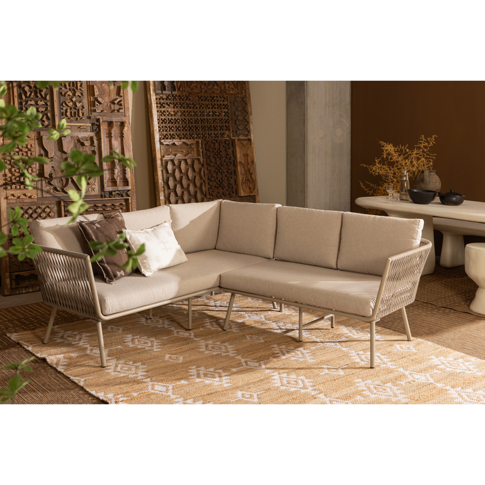 WOOOD Claunk Loungeset - Metaal - Zand|Taupe - 69x180x180